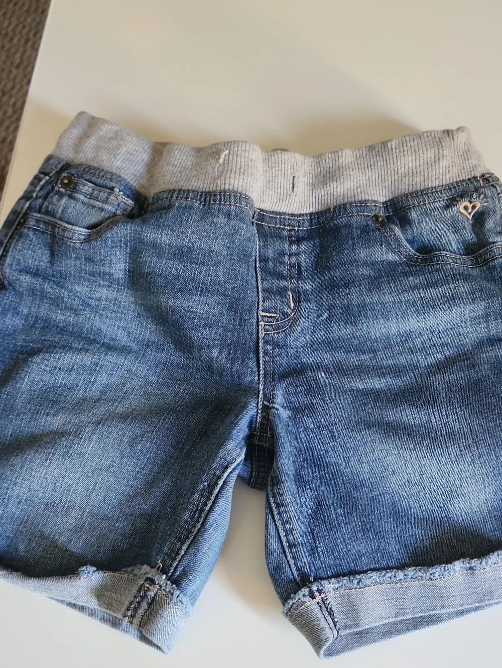Justice Girls Denim Shorts with Knit Waistband - Size 12R